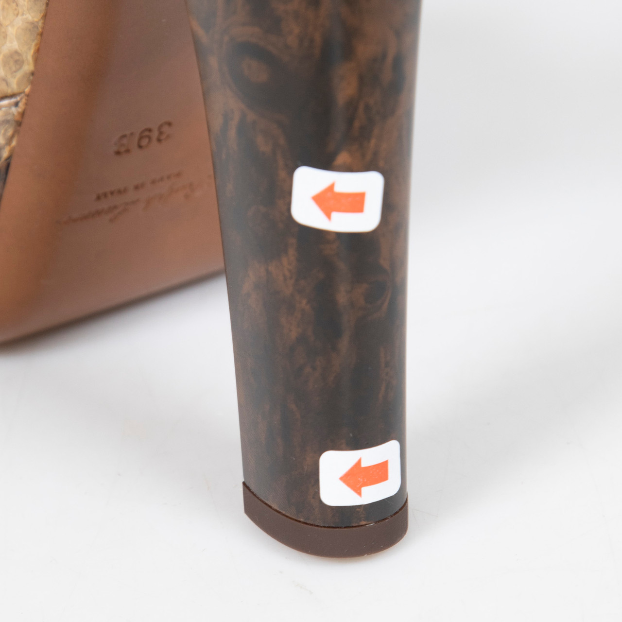 Ralph Lauren Brown Snakeskin Embossed Heels