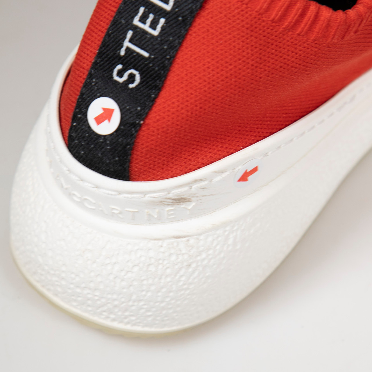 Stella McCartney Red Knit Slip On Sock Trainers