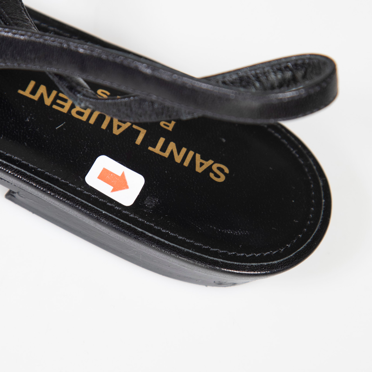 Saint Laurent Black Leather Anaïs Slingback Flats