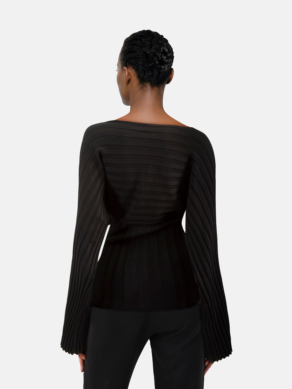 Totême Black Ribbed Long Sleeve Maristella Top