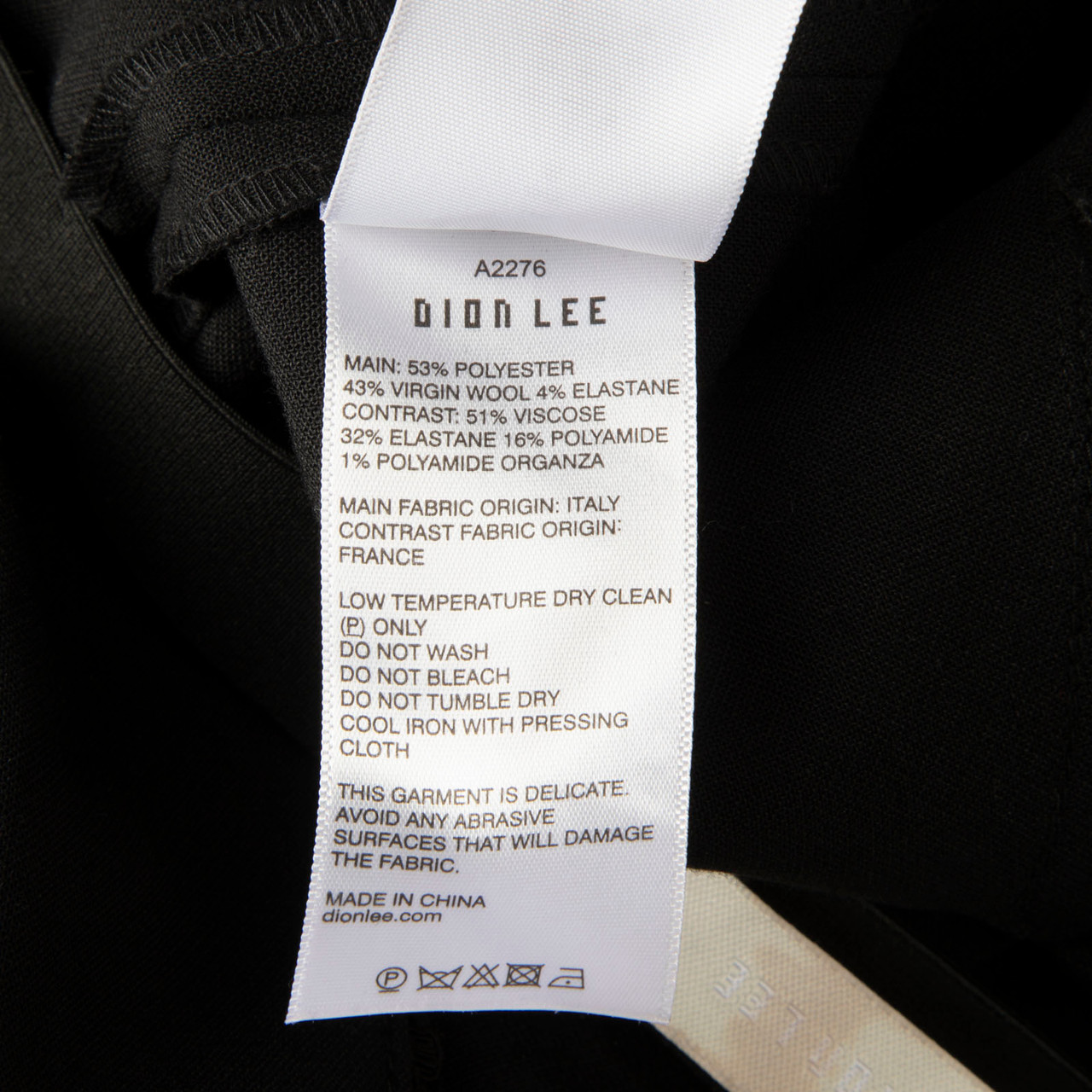 Dion Lee Black Lace Panel Trousers