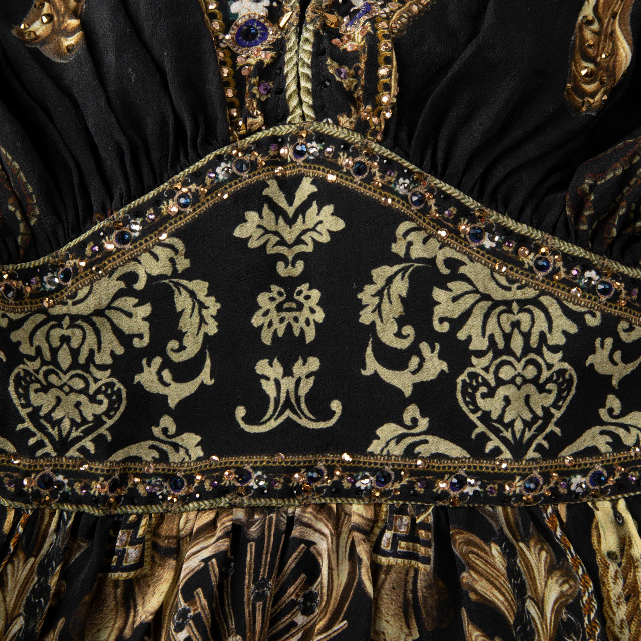 Camilla The Night is Noir Waisted Hem Ruffle Dress