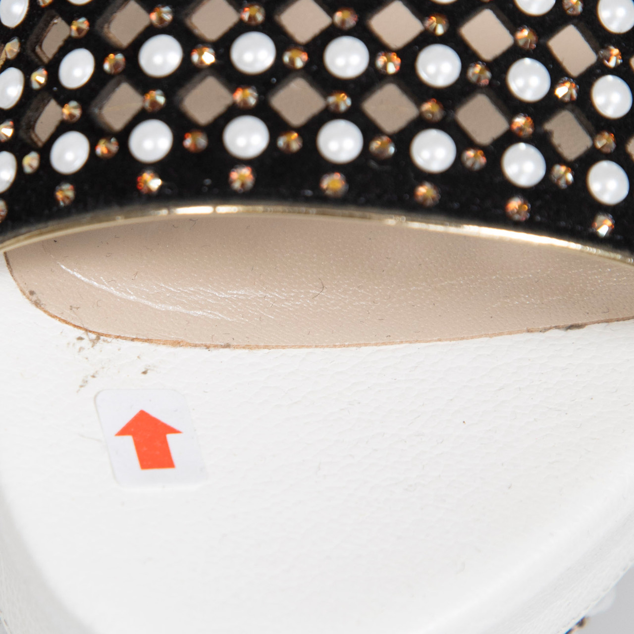 Rene Caovilla Black & White Leather Wedge Sandals