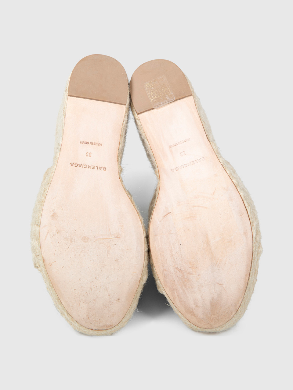 Balenciaga Beige Jute Wedge Sandals