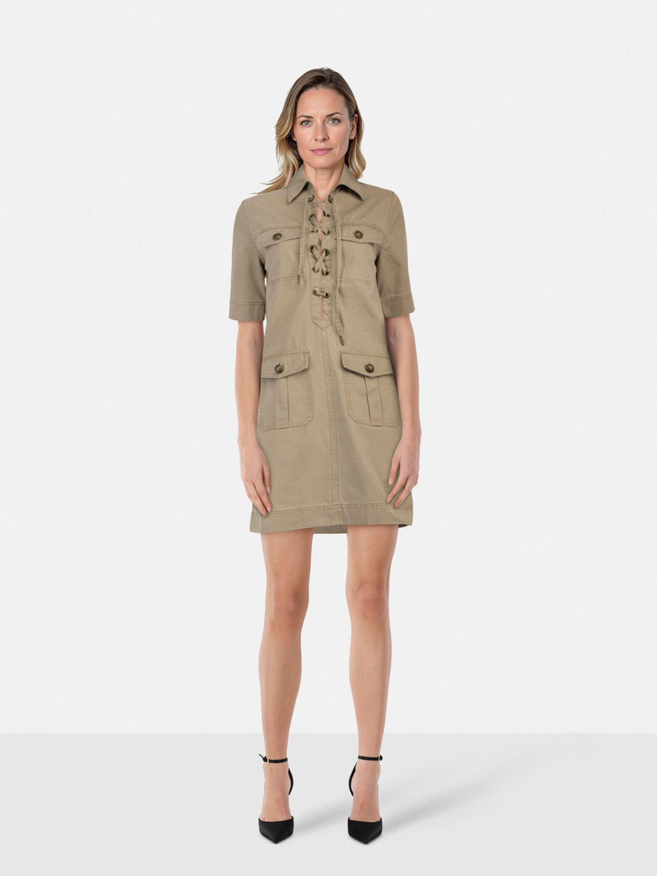 Zadig & Voltaire Khaki Record Shirt Dress
