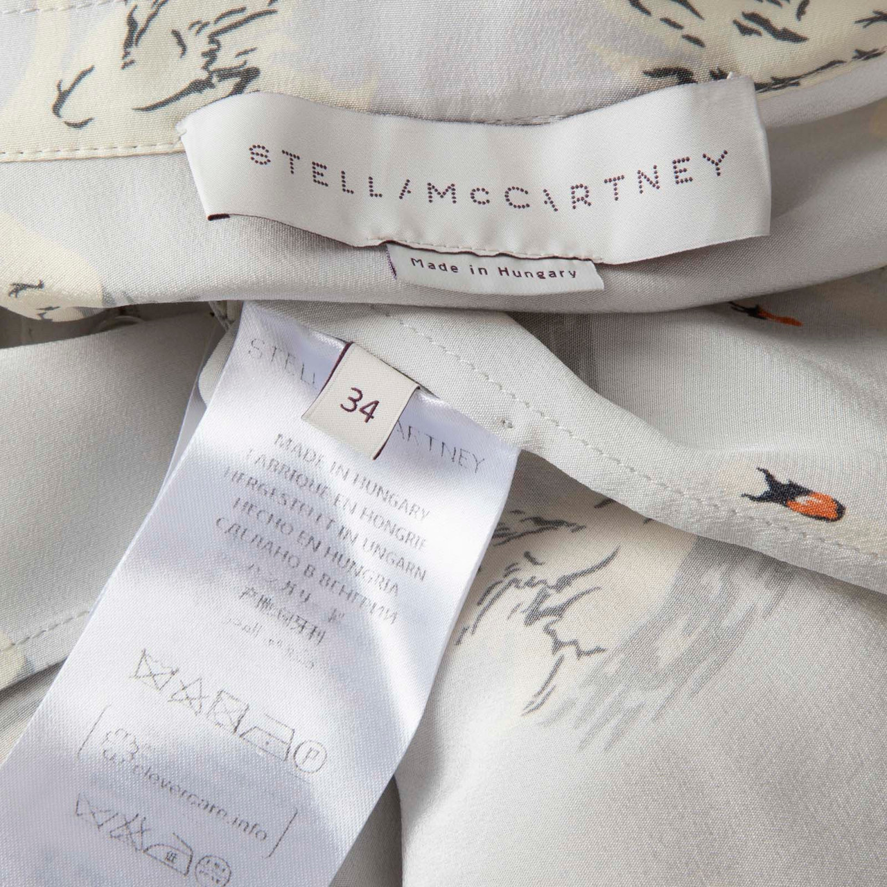 Stella McCartney Swan Print Silk Blouse