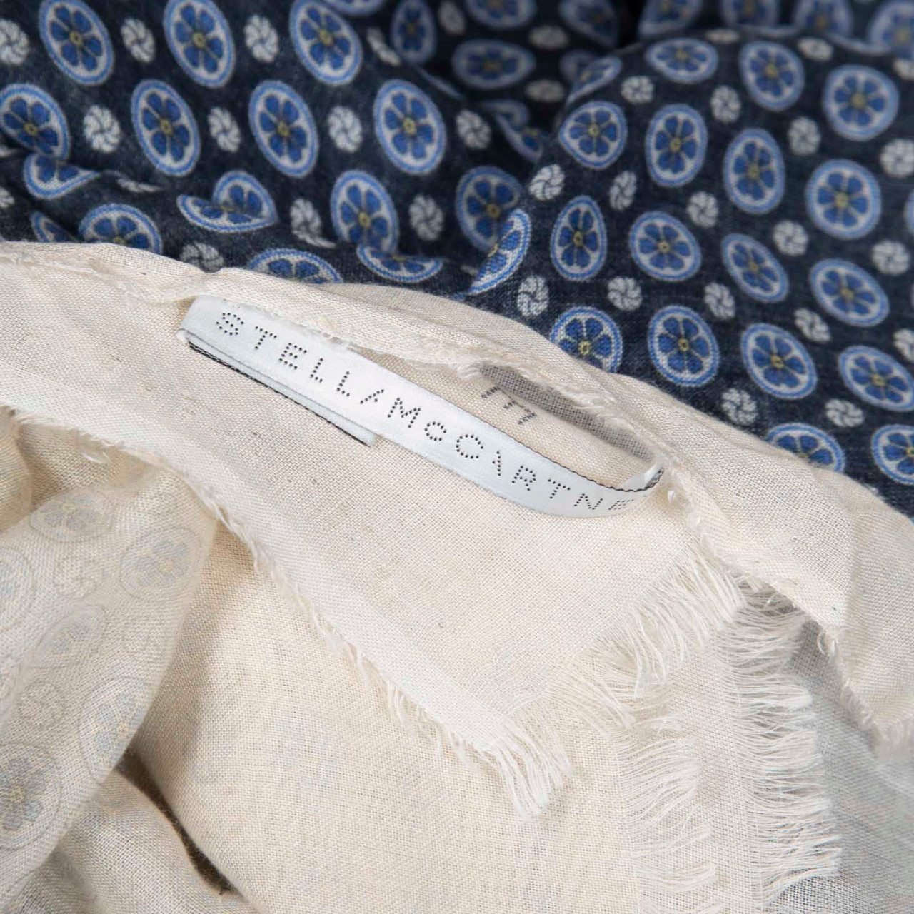 Stella McCartney Navy & White Ombré Floral Scarf