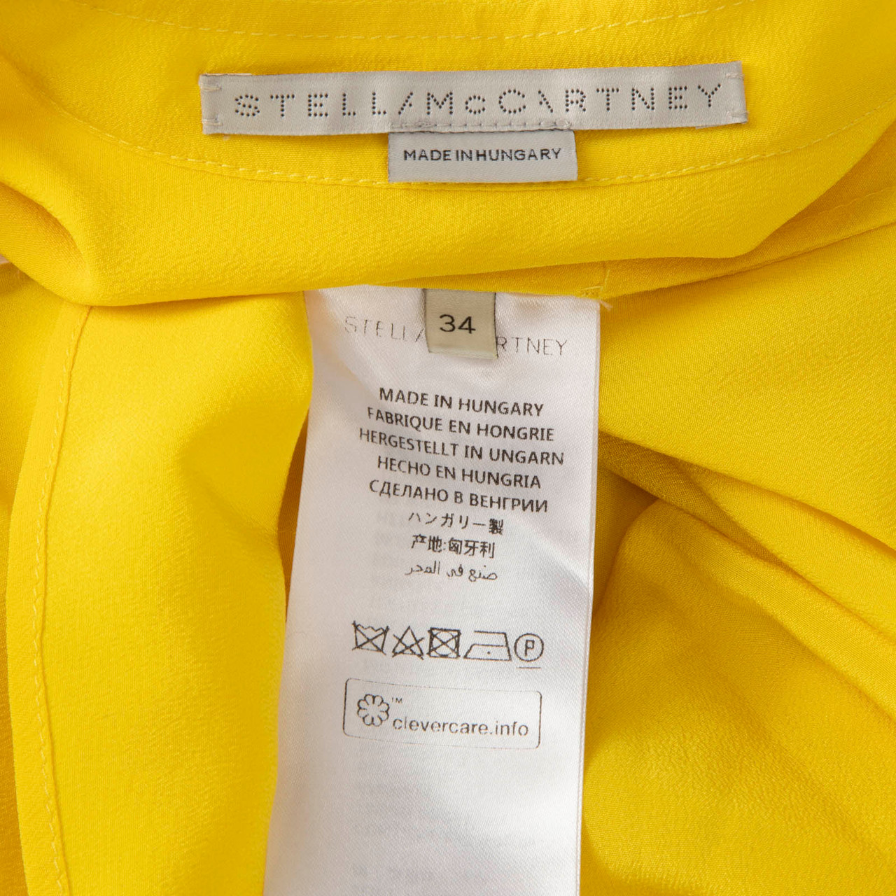 Stella McCartney Yellow Long Sleeves Silk Blouse