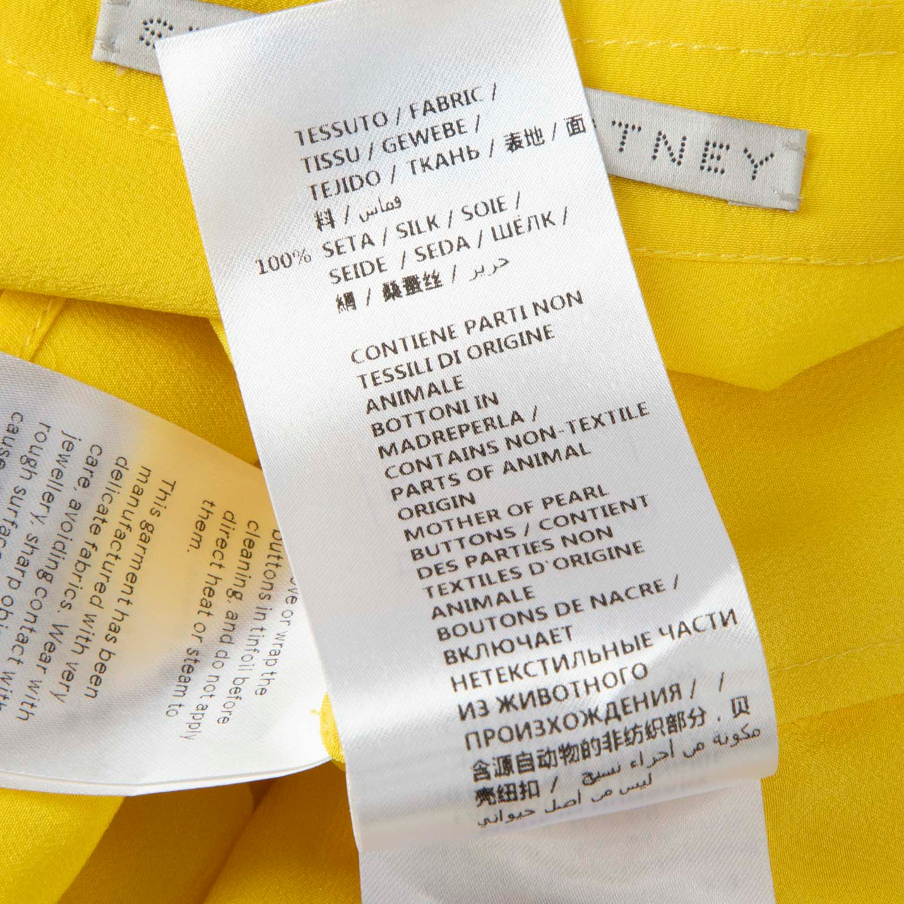 Stella McCartney Yellow Long Sleeves Silk Blouse