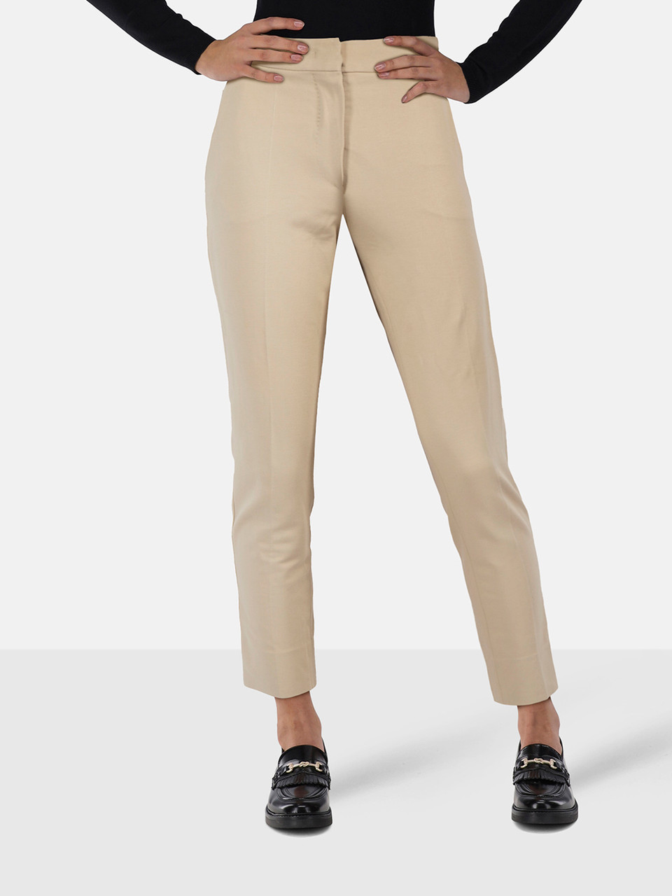 Max Mara Slim Fit Beige Trousers