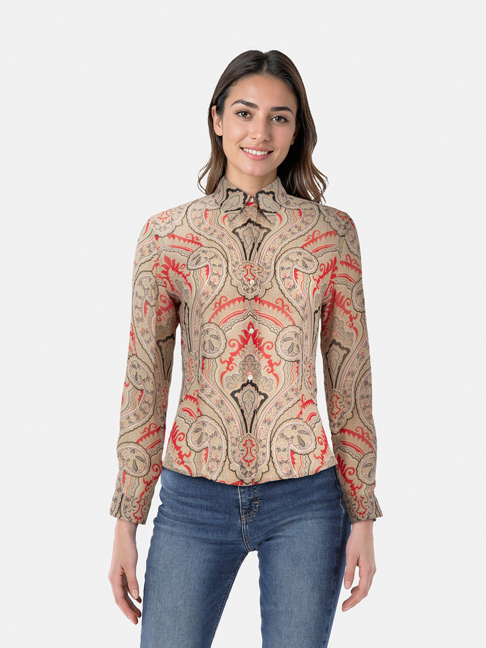 Burberry Silk Paisley Print Blouse