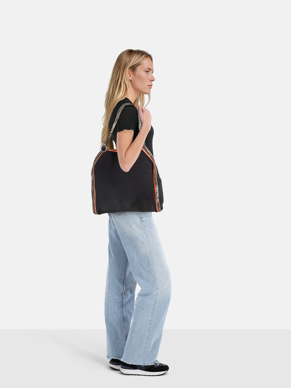 Stella McCartney Black Neoprene Falabella Tote