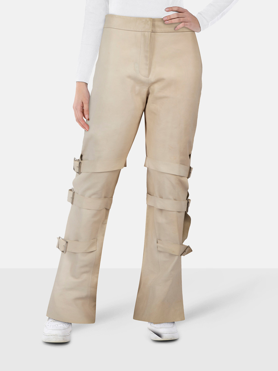 Acne Studios SS13 Ecru Leather Verena Trousers
