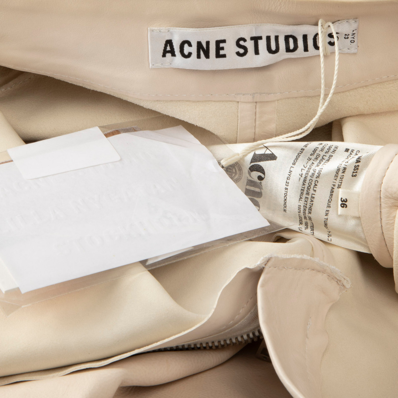 Acne Studios SS13 Ecru Leather Verena Trousers