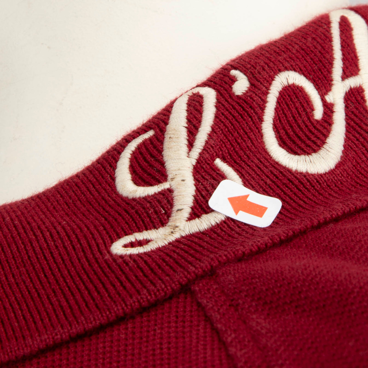 Gucci Red Embroidered Collar Polo T-Shirt