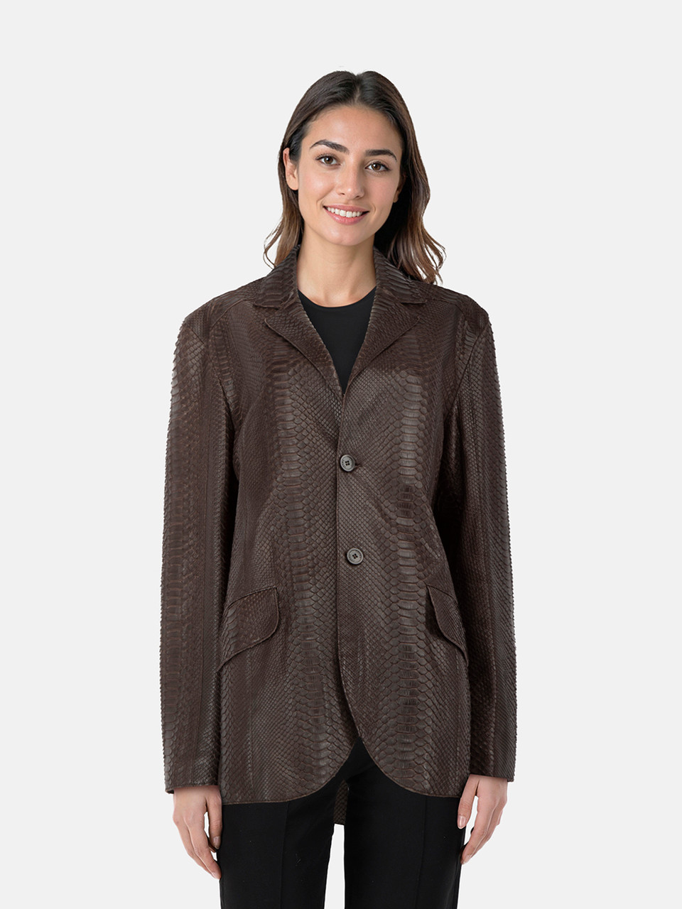 Loewe Vintage Brown Python Leather Blazer