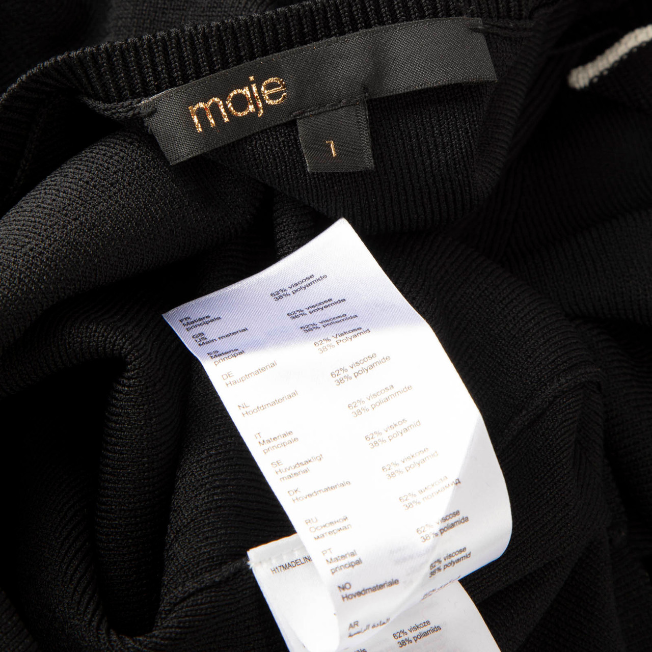 Maje Black Knit Ruffle Sleeves Jumper