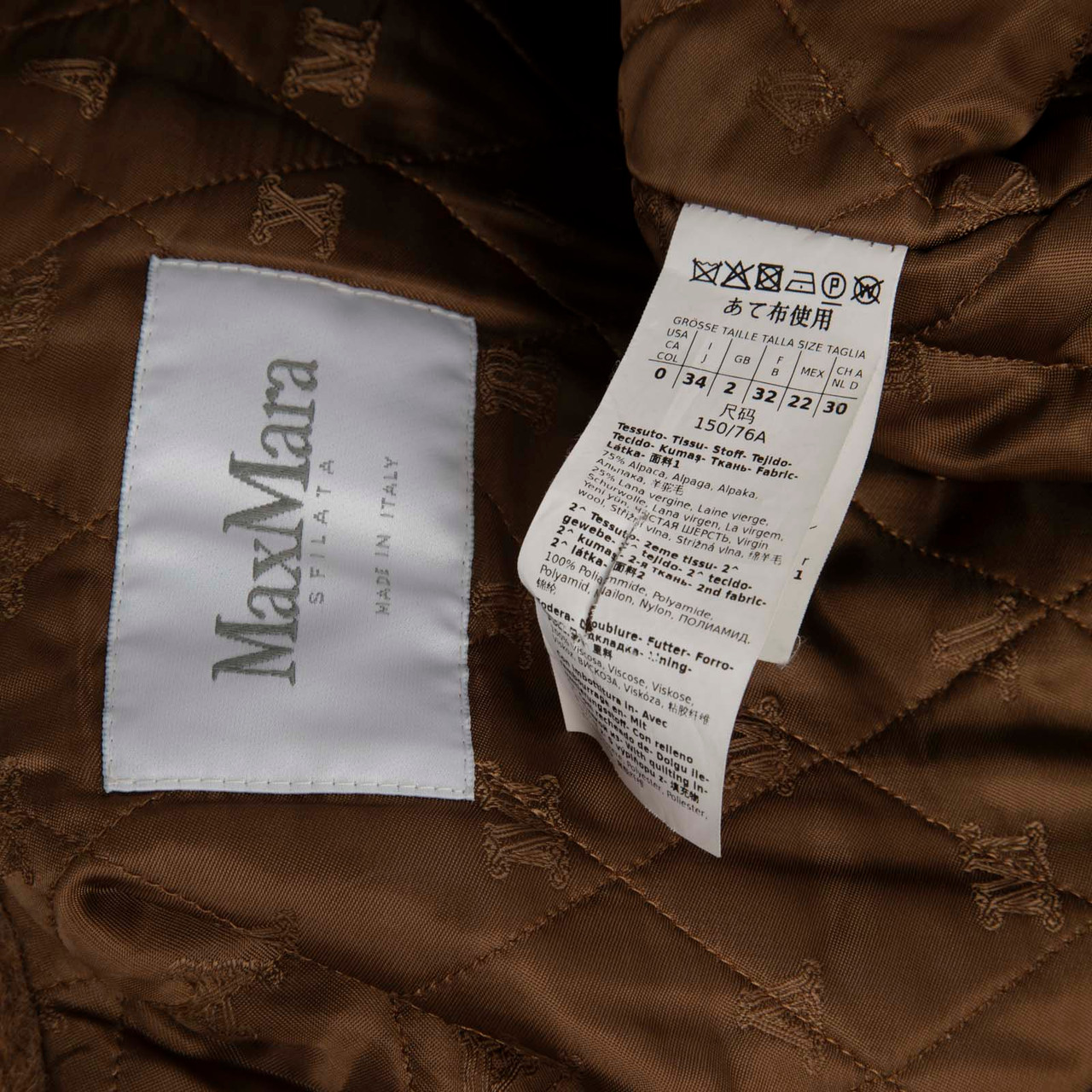Max Mara Brown Alpaca Wool Teddy Coat
