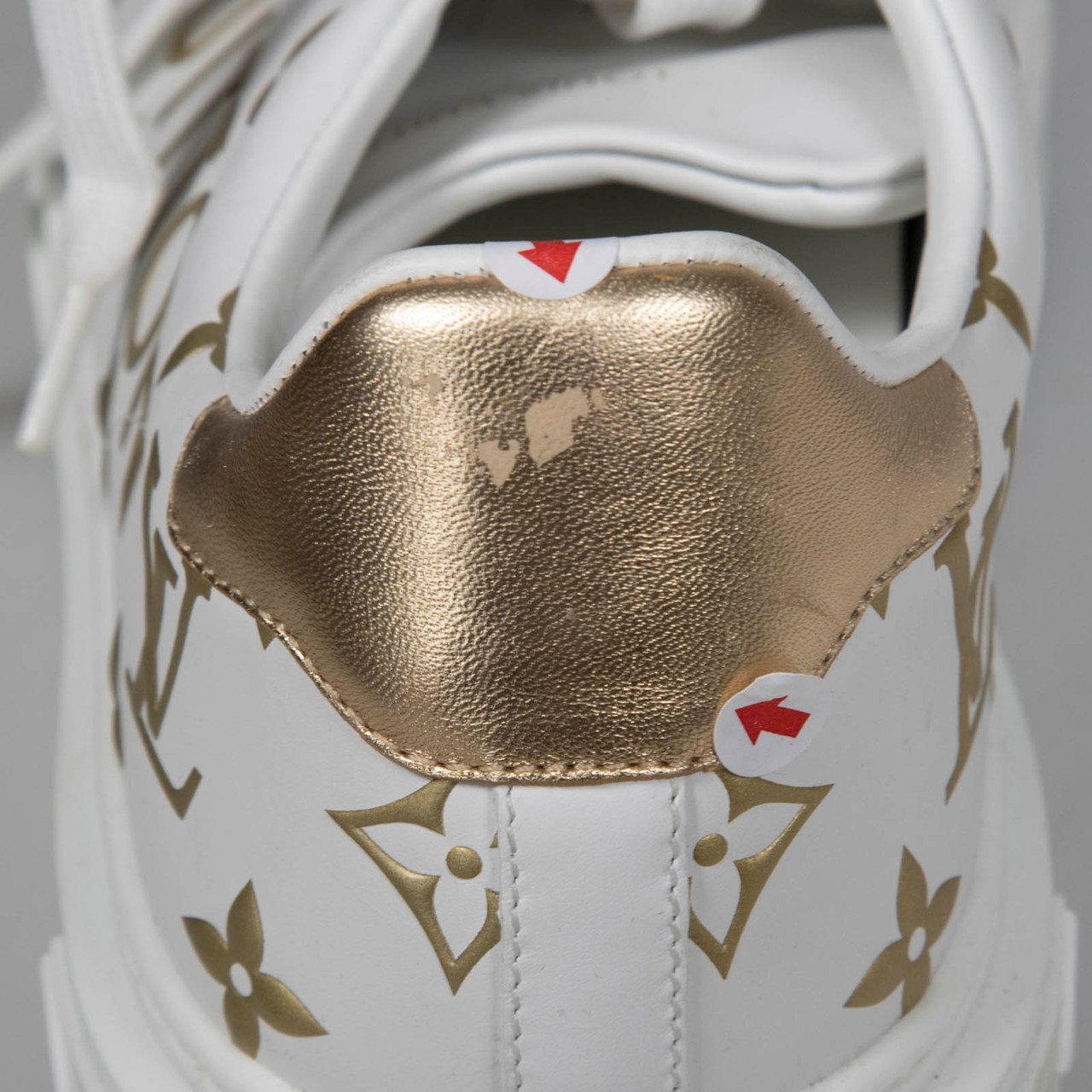 Louis Vuitton White & Gold Time Out Trainers