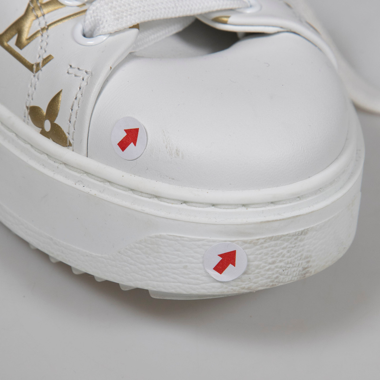 Louis Vuitton White & Gold Time Out Trainers