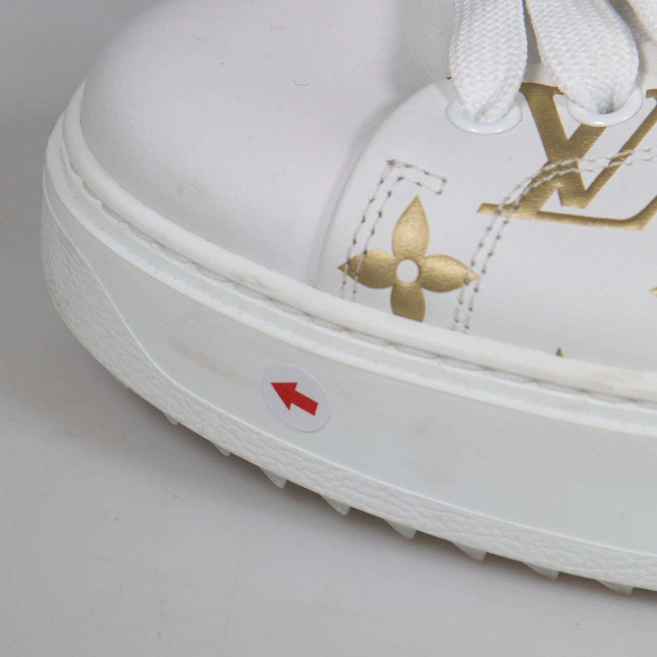 Louis Vuitton White & Gold Time Out Trainers