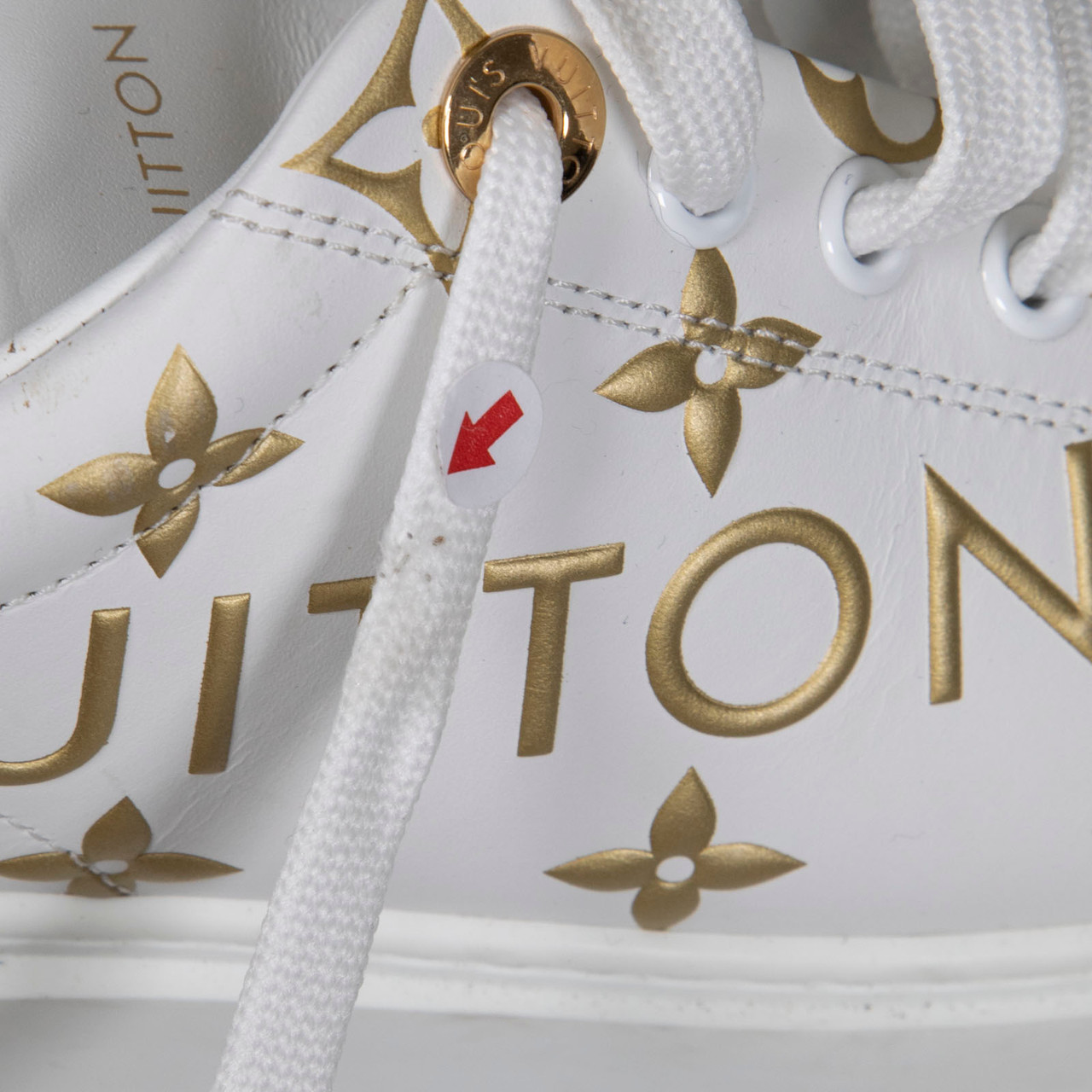 Louis Vuitton White & Gold Time Out Trainers