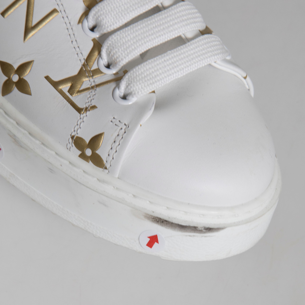 Louis Vuitton White & Gold Time Out Trainers