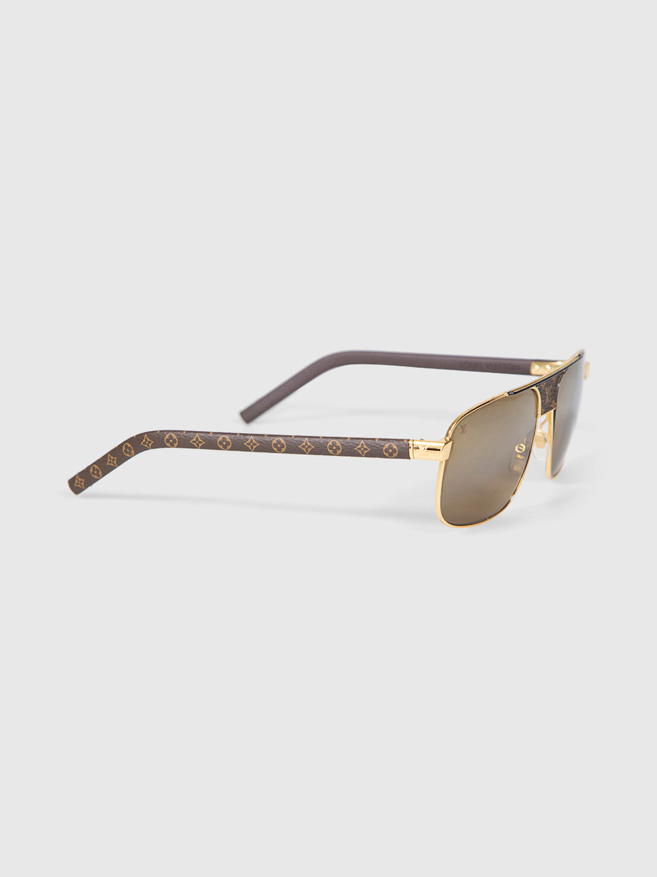 Louis Vuitton Brown & Gold Aviator Sunglasses