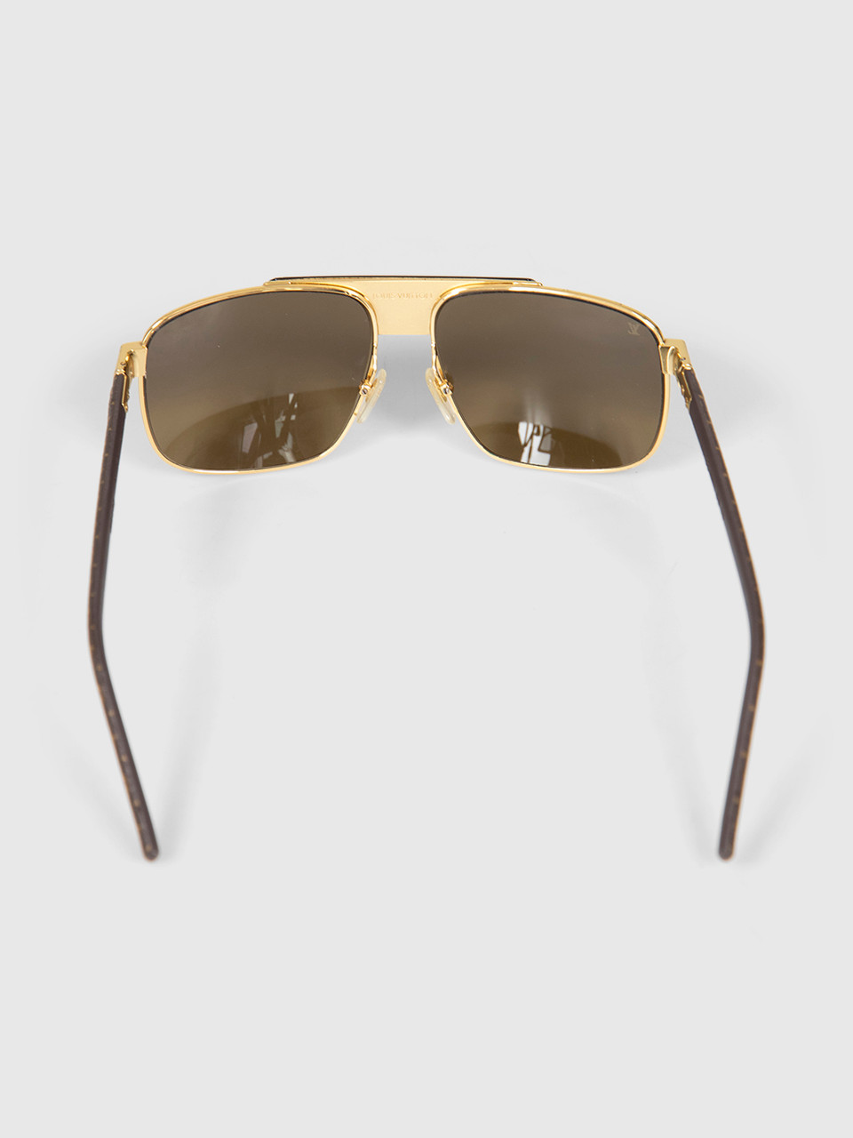 Louis Vuitton Brown & Gold Aviator Sunglasses