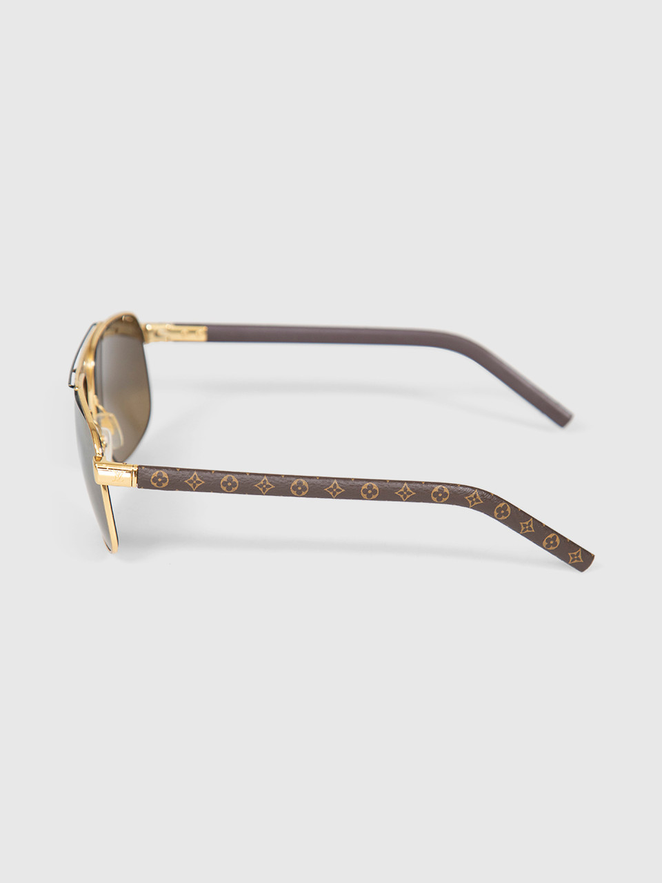 Louis Vuitton Brown & Gold Aviator Sunglasses