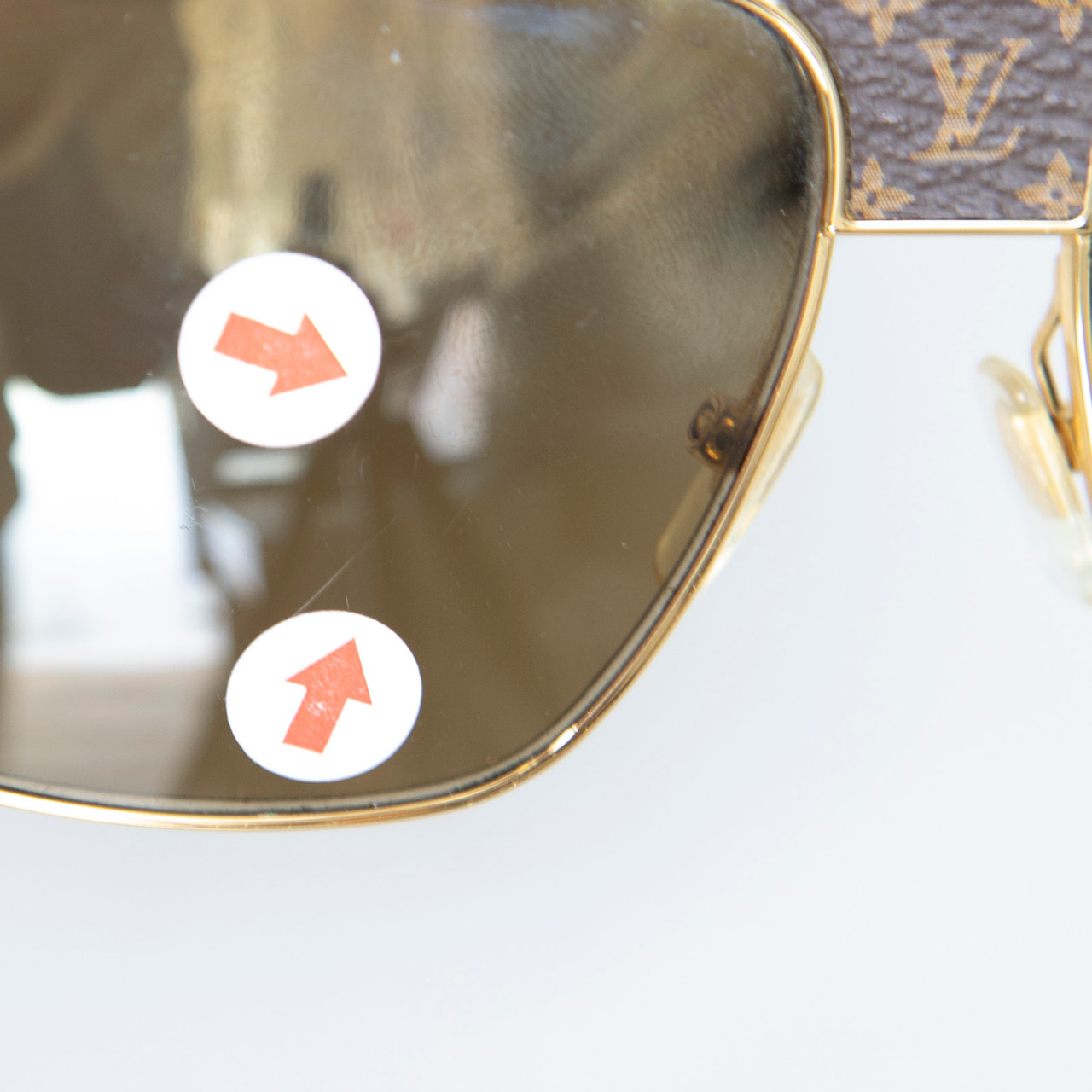 Louis Vuitton Brown & Gold Aviator Sunglasses