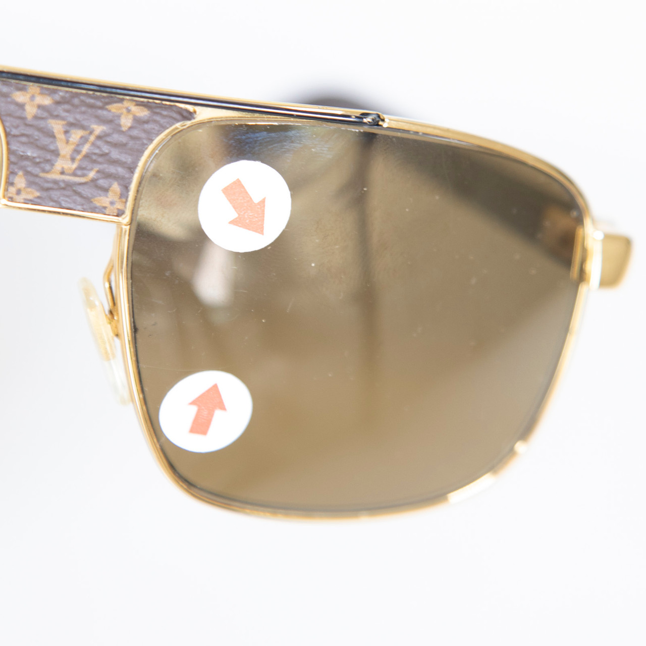 Louis Vuitton Brown & Gold Aviator Sunglasses