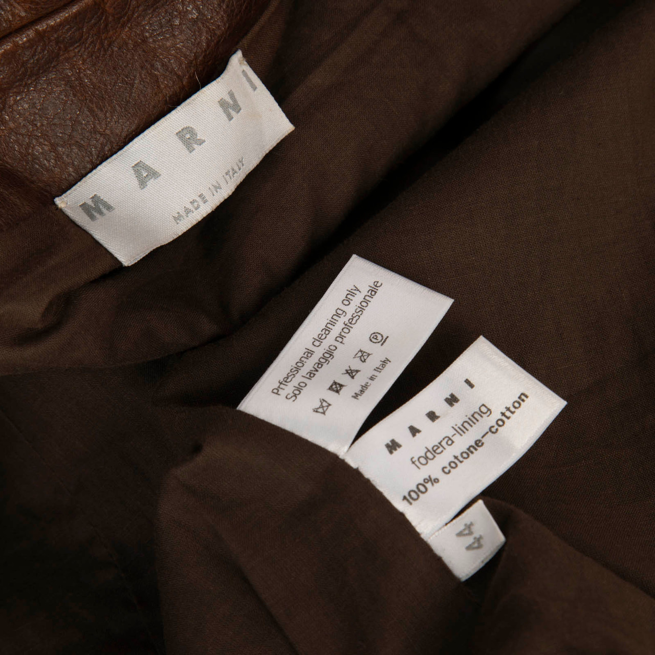 Marni Brown Leather Button Up Jacket