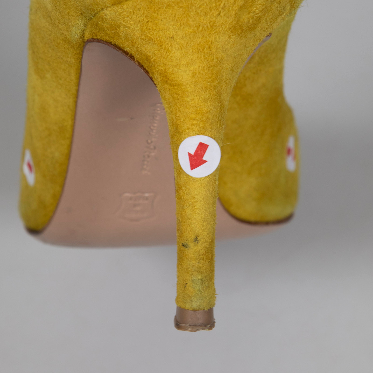 Gianvito Rossi Yellow Suede Point Toe Pumps