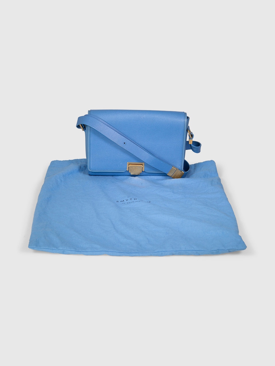 Smythson Blue Leather Crossbody Bag