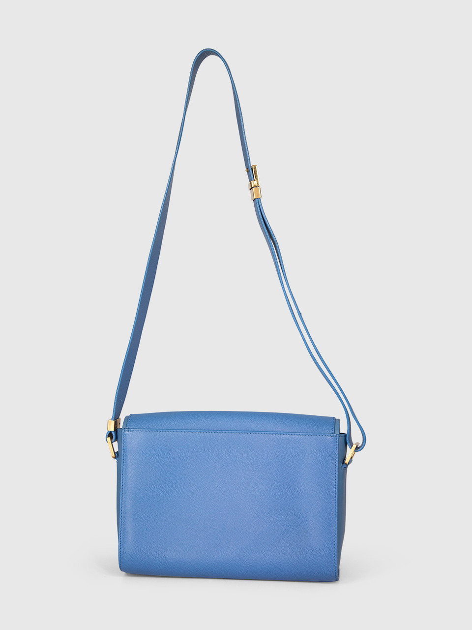 Smythson Blue Leather Crossbody Bag