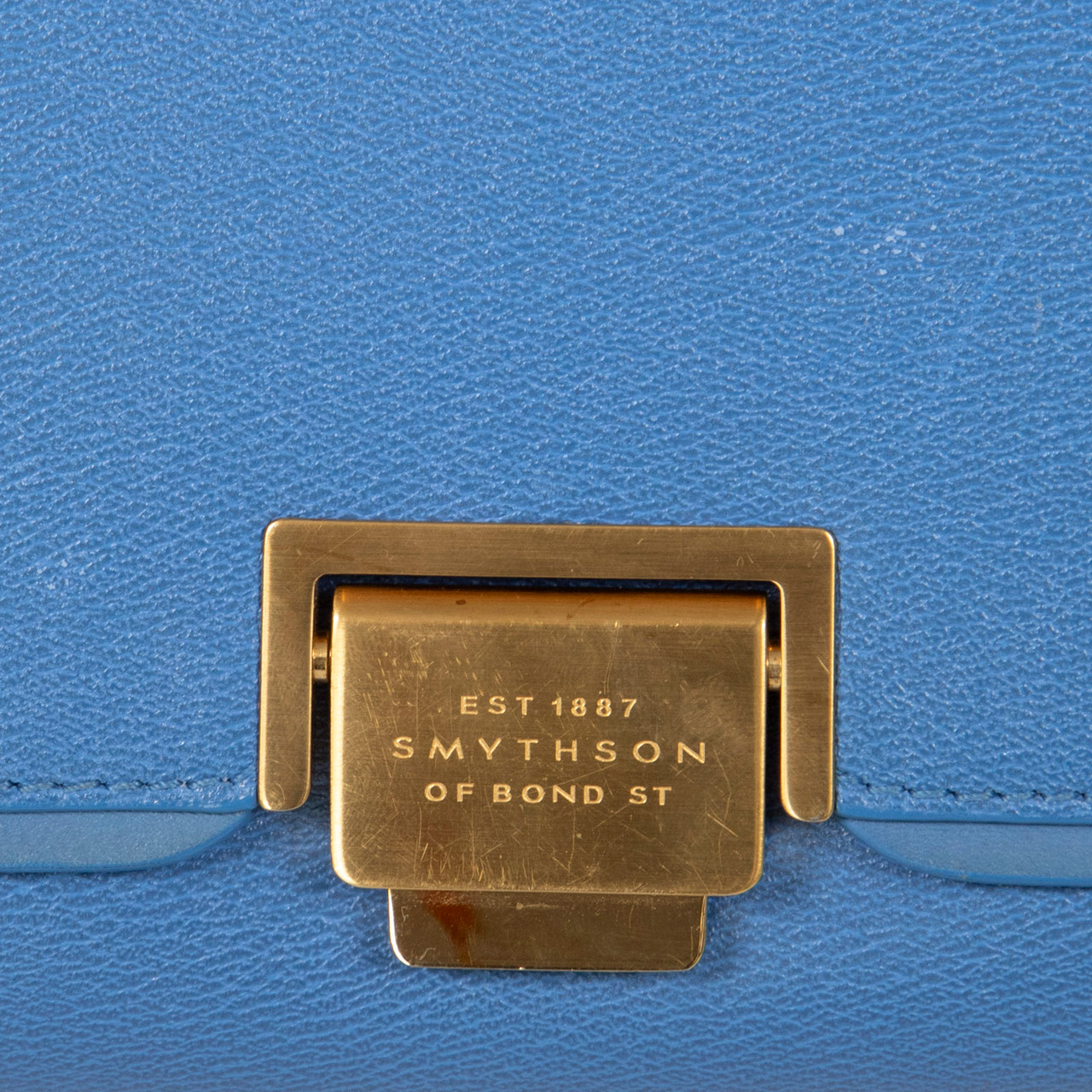 Smythson Blue Leather Crossbody Bag
