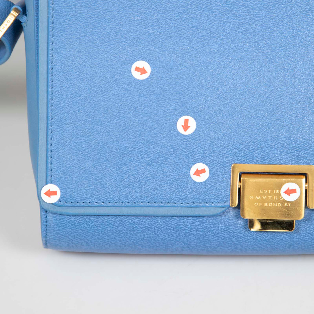 Smythson Blue Leather Crossbody Bag