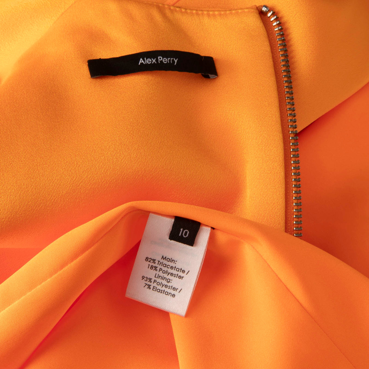 Alex Perry Orange Drape Detail Bodycon Dress