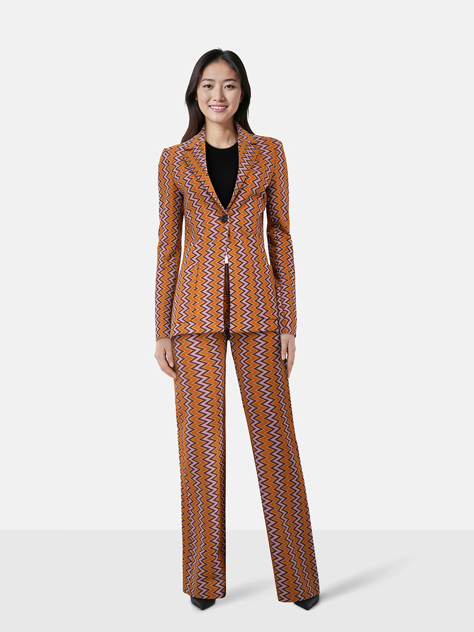 Missoni Purple & Orange Zig Zag Suit Set
