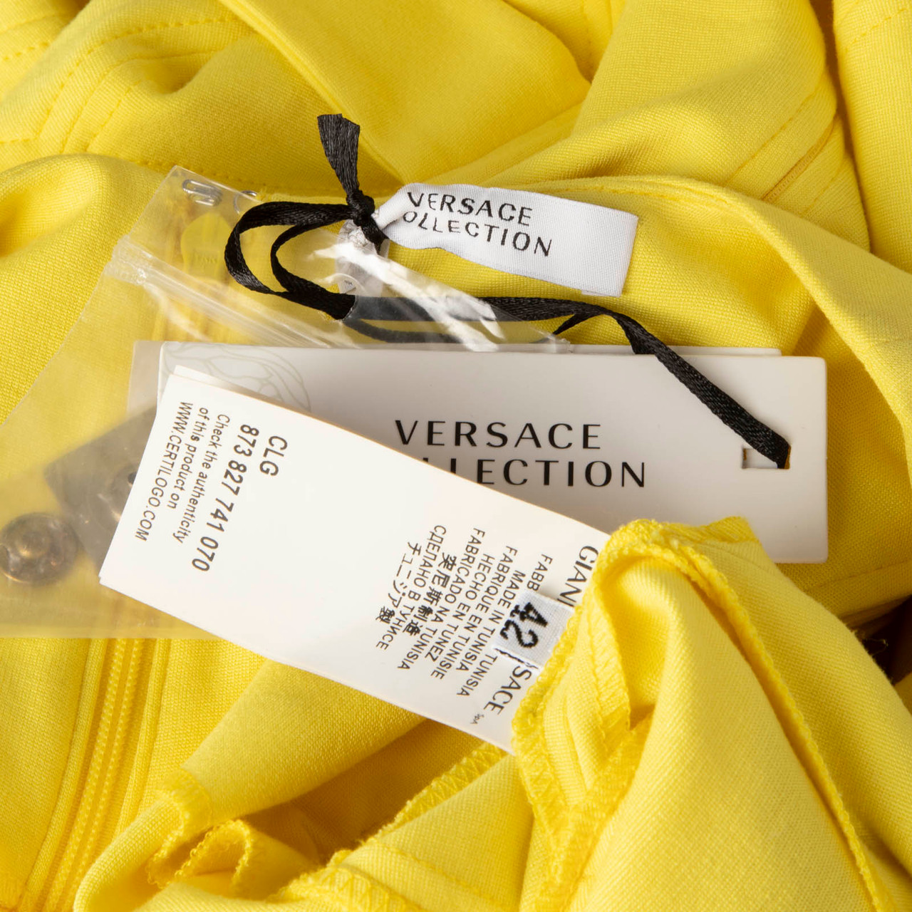 Versace Yellow Sleeveless Mini Dress