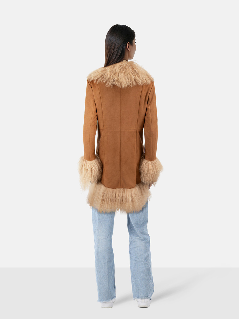Charlotte Simone Brown Faux Suede Penny Lane Coat