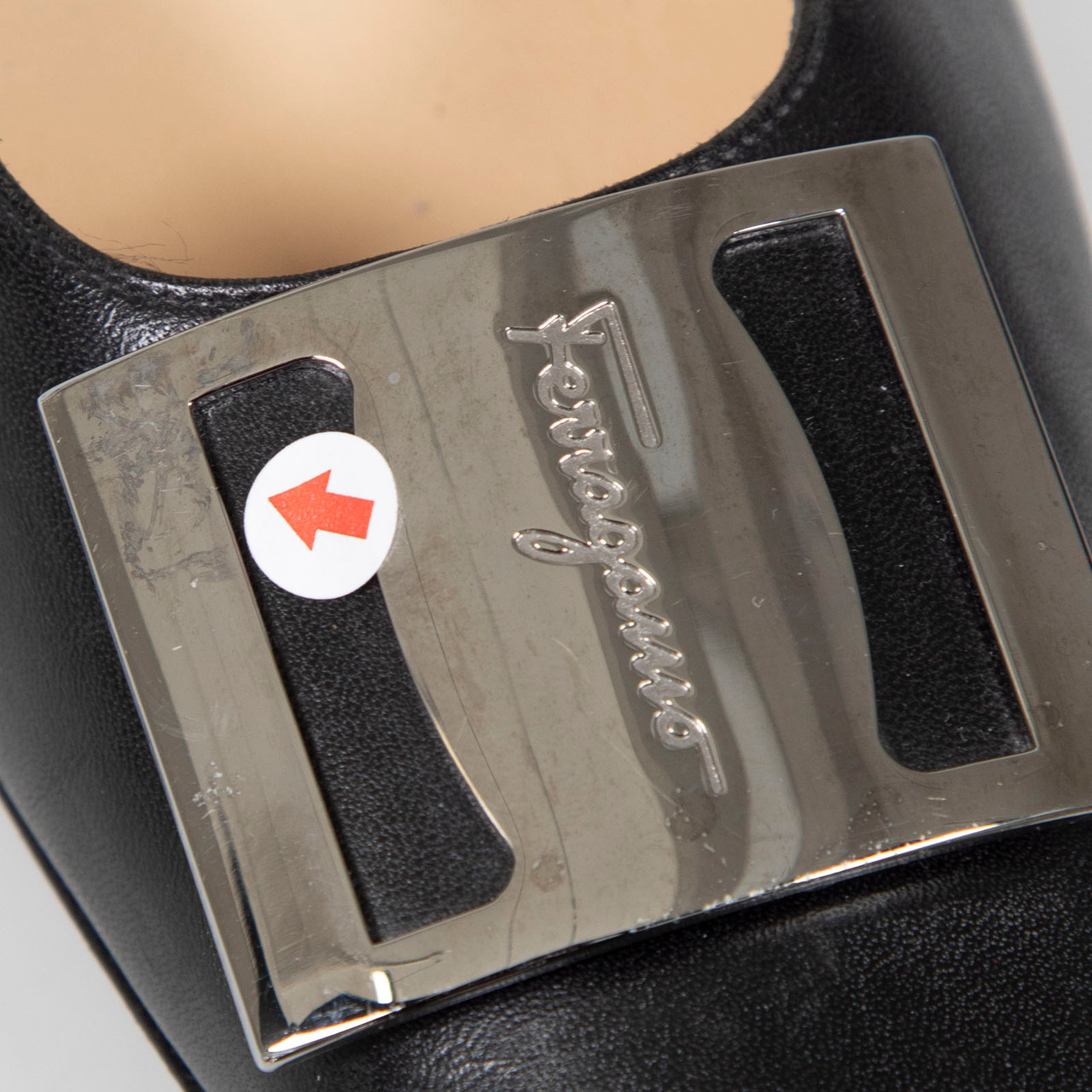 Salvatore Ferragamo Black Leather Low Heel Pumps