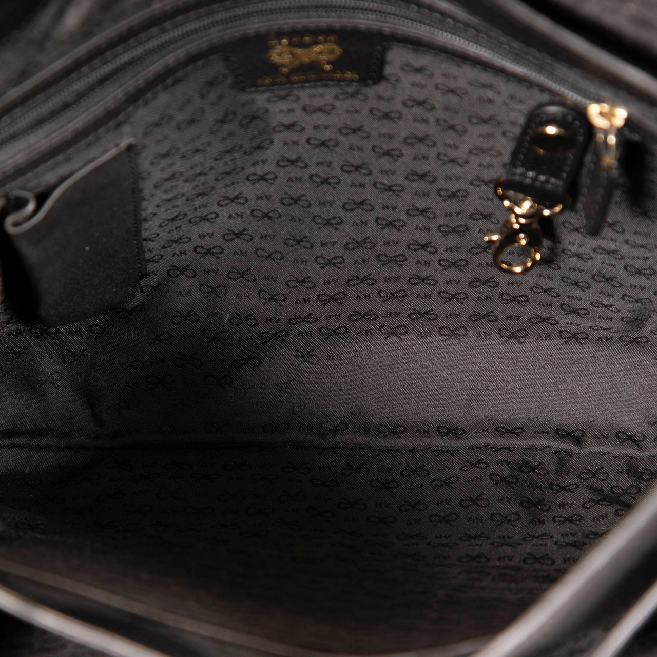 Anya Hindmarch Black Leather Shoulder Flap Bag