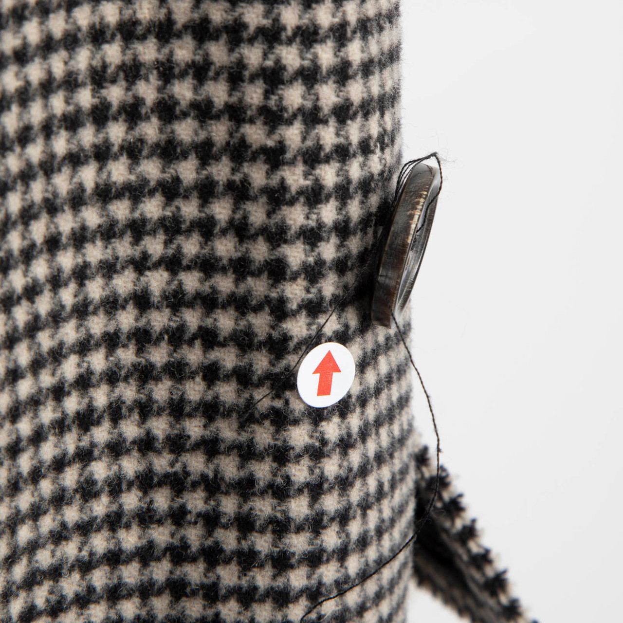 Iro Wool Houndstooth Double Breasted Long Coat