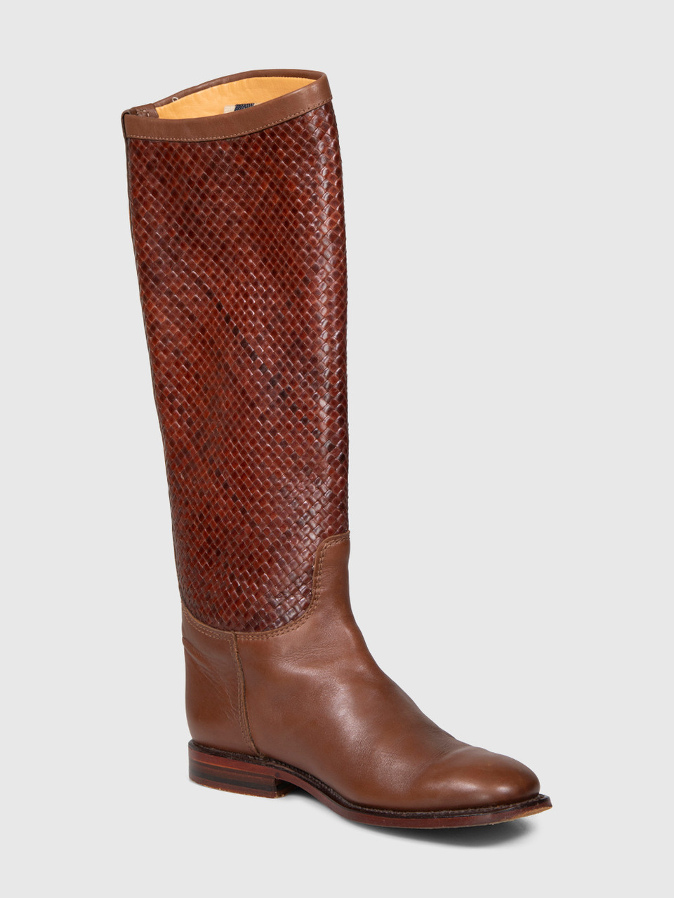 Ludwig Reiter Brown Woven Leather Knee High Boots