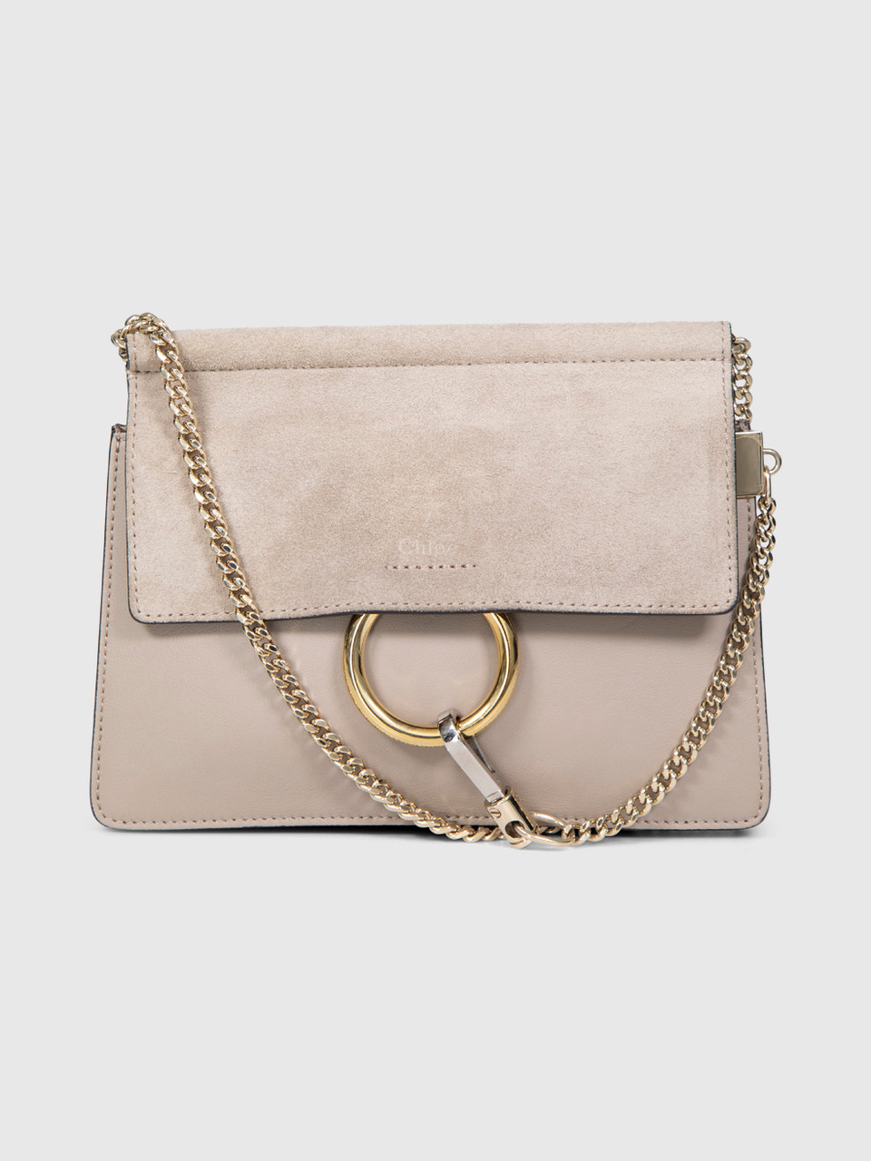 Chloé Grey Suede Faye Small Crossbody Bag