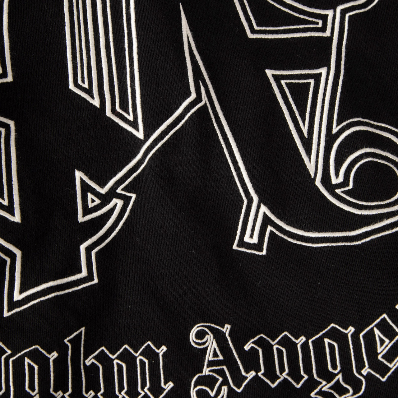 Palm Angels Black Logo Embroidered Oversized Hoodie