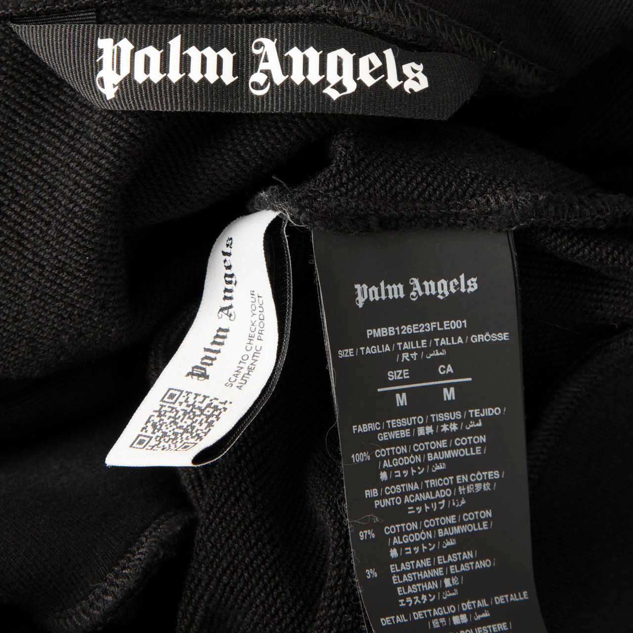 Palm Angels Black Logo Embroidered Oversized Hoodie