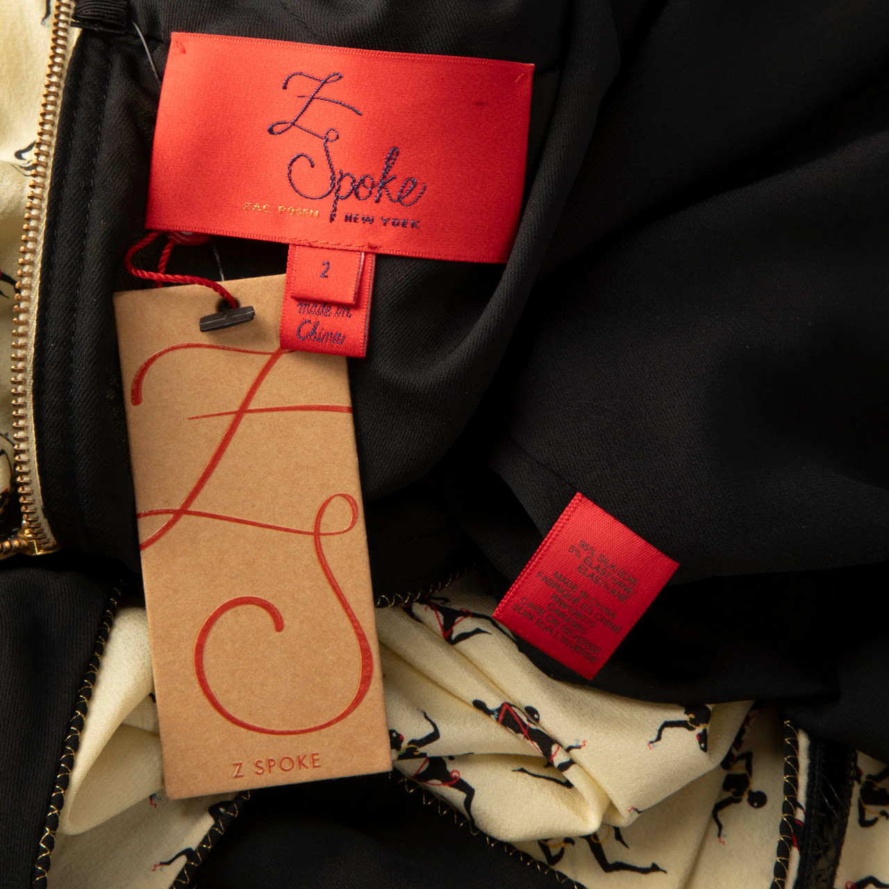 Zac Posen Z Spoke Abstract Silk Print Mini Dress